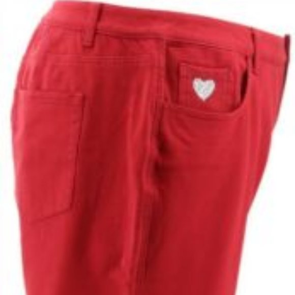 NWT QUACKER FACTORY DREAMJEANNES RED KNIT DENIM 8T - Picture 6 of 10